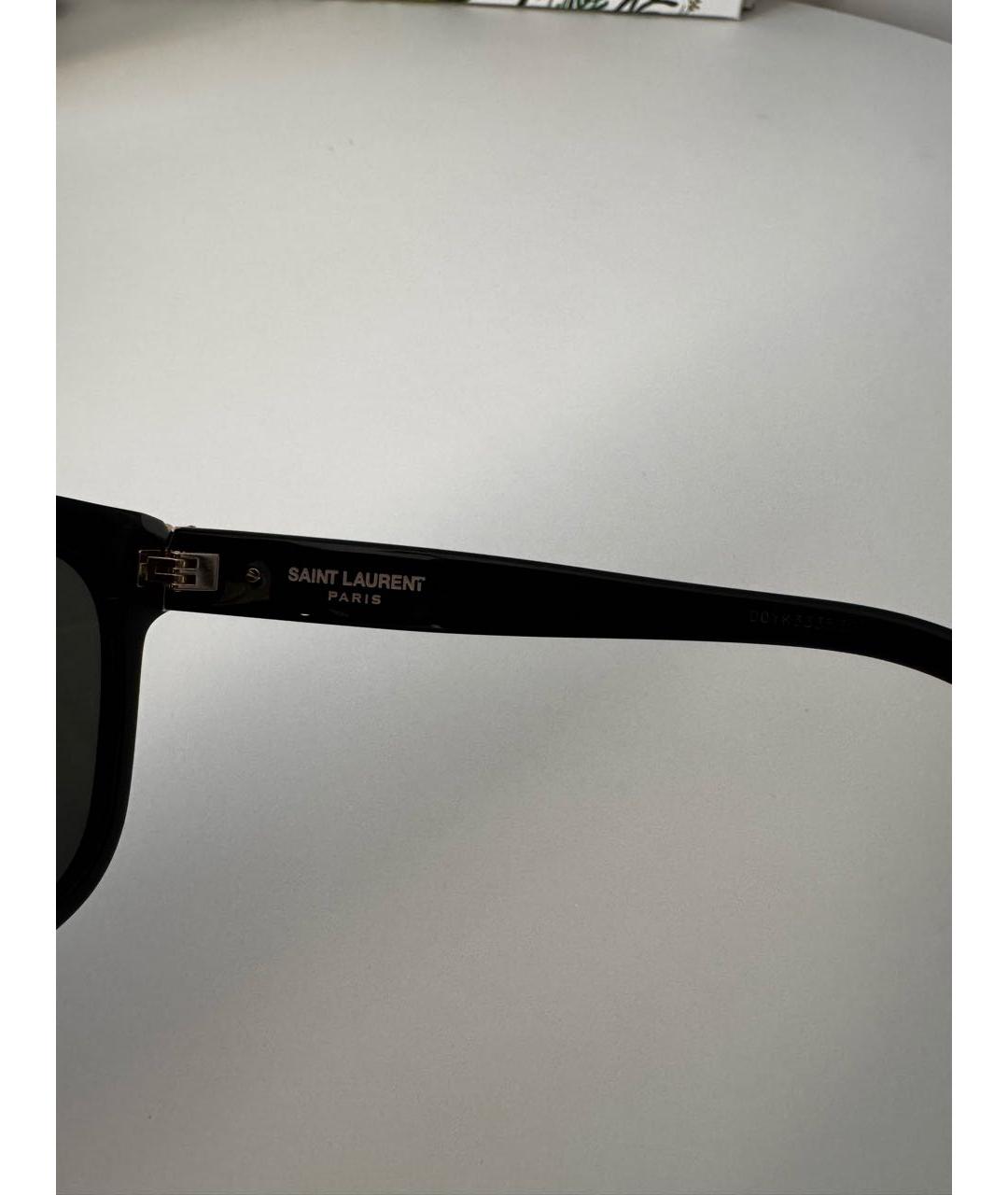 SAINT LAURENT Черные пластиковые солнцезащитные очки, фото 5