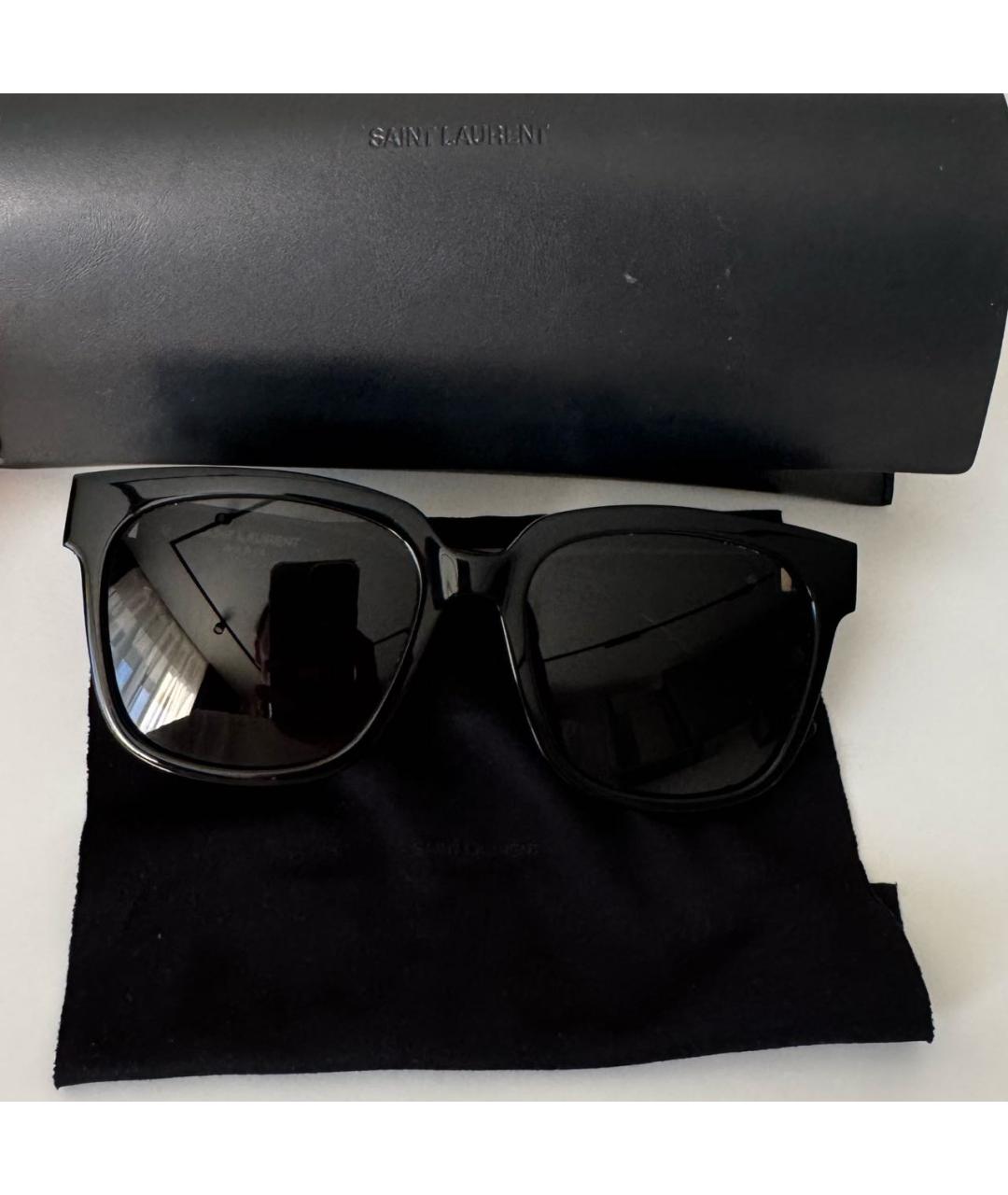 SAINT LAURENT Черные пластиковые солнцезащитные очки, фото 4