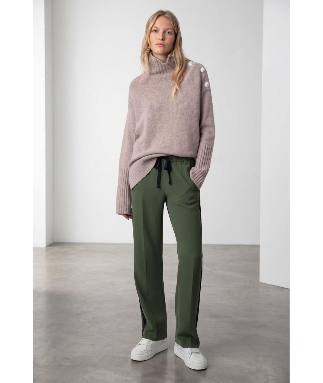 ZADIG & VOLTAIRE Зеленые ацетатные прямые брюки, фото 2