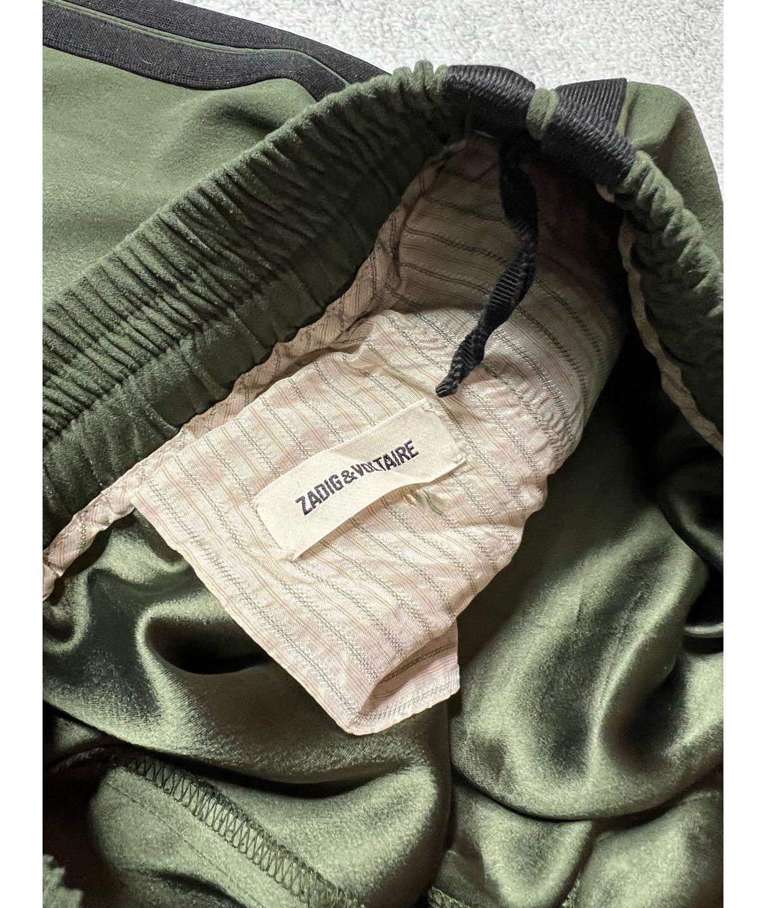 ZADIG & VOLTAIRE Зеленые ацетатные прямые брюки, фото 6