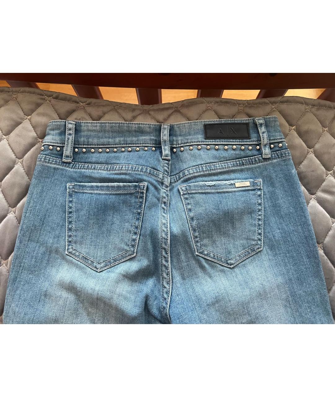 ARMANI EXCHANGE Голубые хлопко-эластановые джинсы слим, фото 7