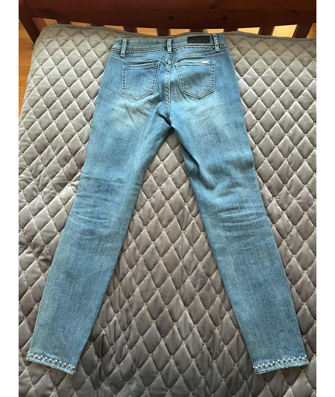 ARMANI EXCHANGE Голубые хлопко-эластановые джинсы слим, фото 2