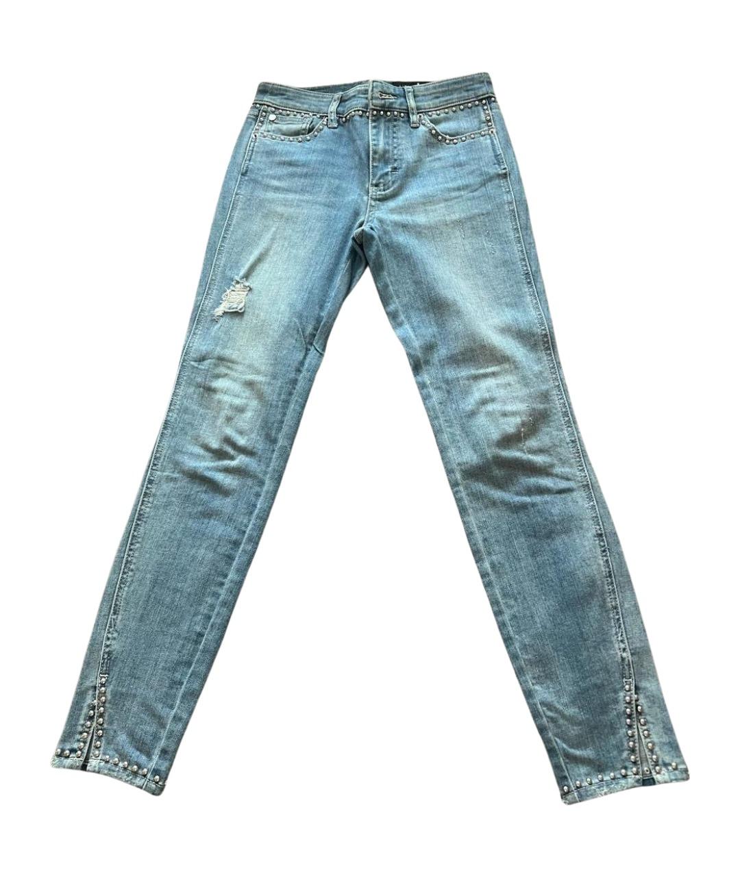 ARMANI EXCHANGE Голубые хлопко-эластановые джинсы слим, фото 1