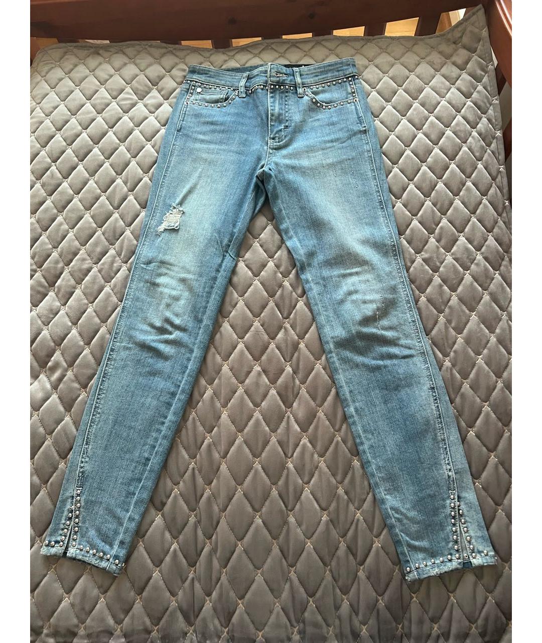ARMANI EXCHANGE Голубые хлопко-эластановые джинсы слим, фото 8