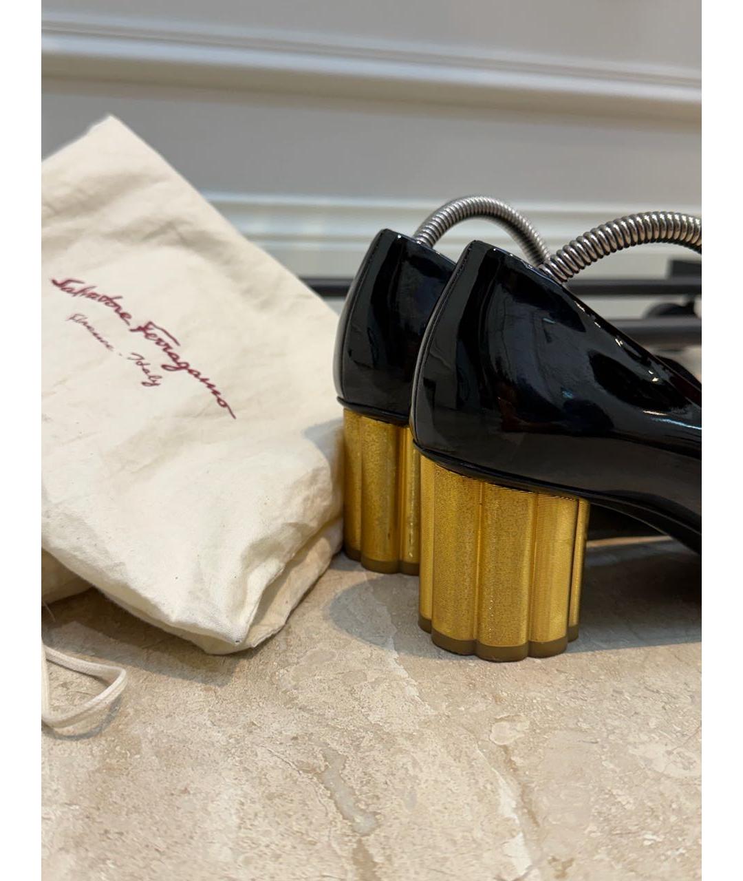 FERRAGAMO Черные туфли из лакированной кожи, фото 3