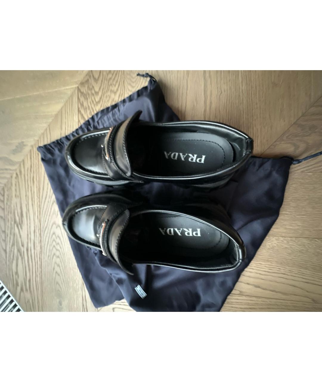 PRADA Черные кожаные брогги и оксфорды, фото 3