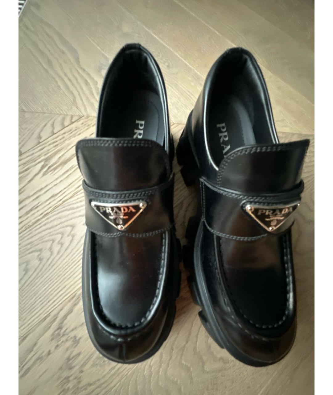 PRADA Черные кожаные брогги и оксфорды, фото 6