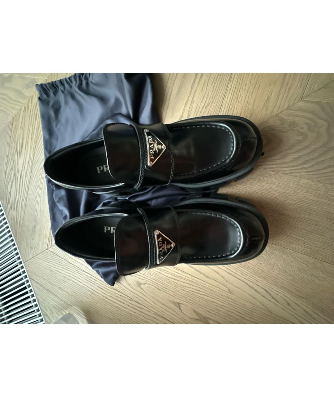 PRADA Черные кожаные брогги и оксфорды, фото 2