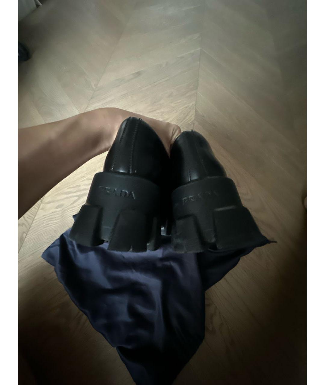 PRADA Черные кожаные брогги и оксфорды, фото 4