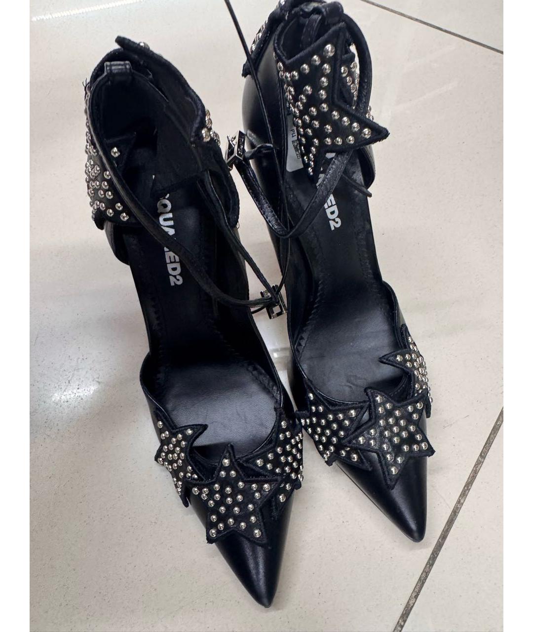 DSQUARED2 Черные кожаные туфли, фото 2