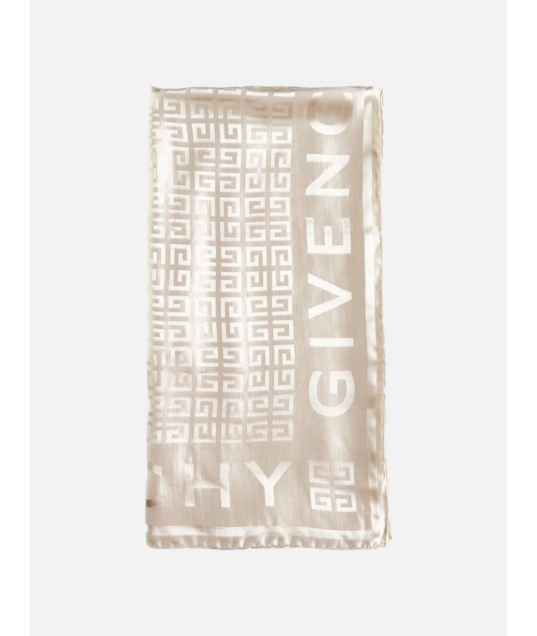 GIVENCHY Коричневый шелковый шарф, фото 2