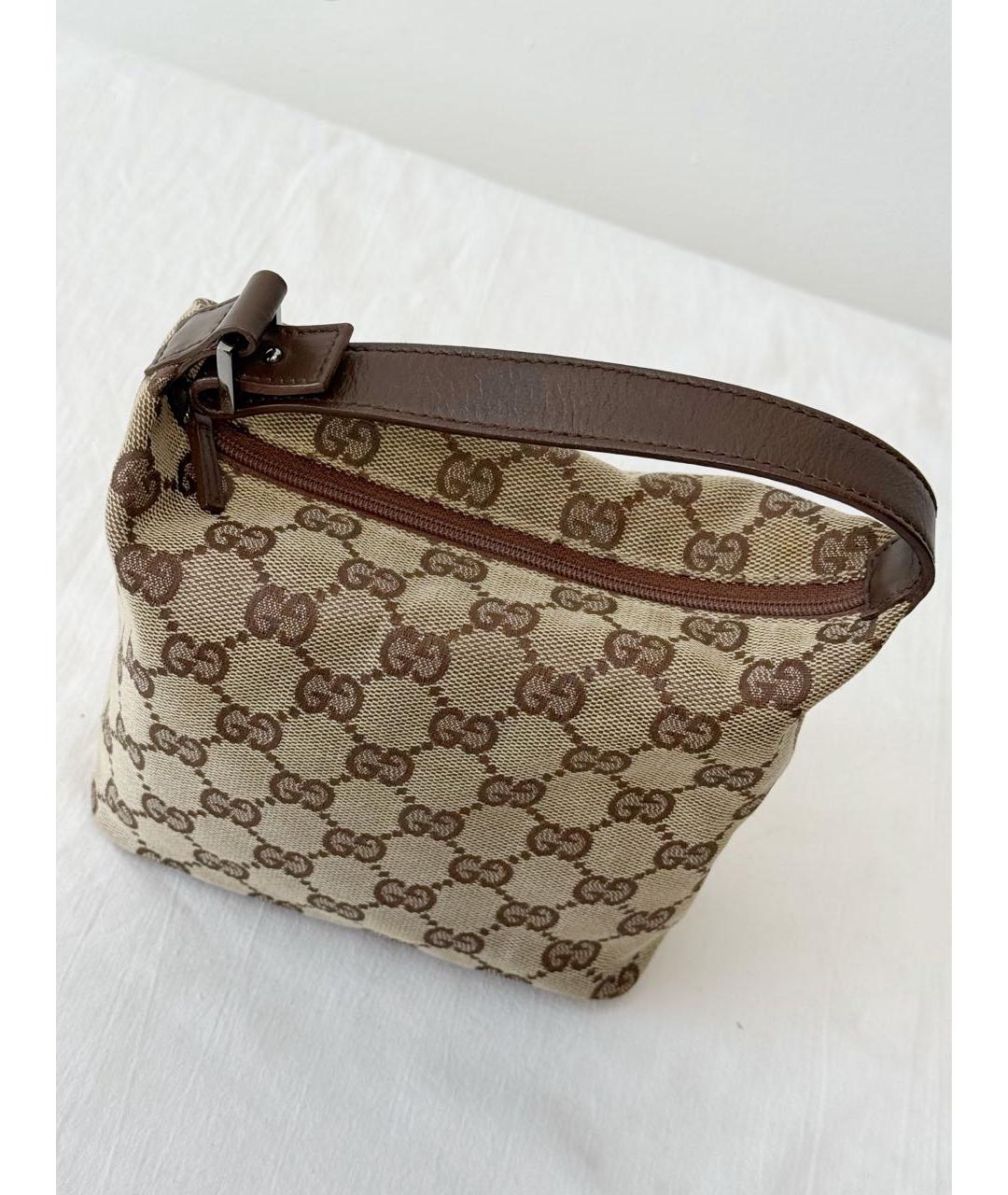 GUCCI Бежевая хлопковая сумка с короткими ручками, фото 2