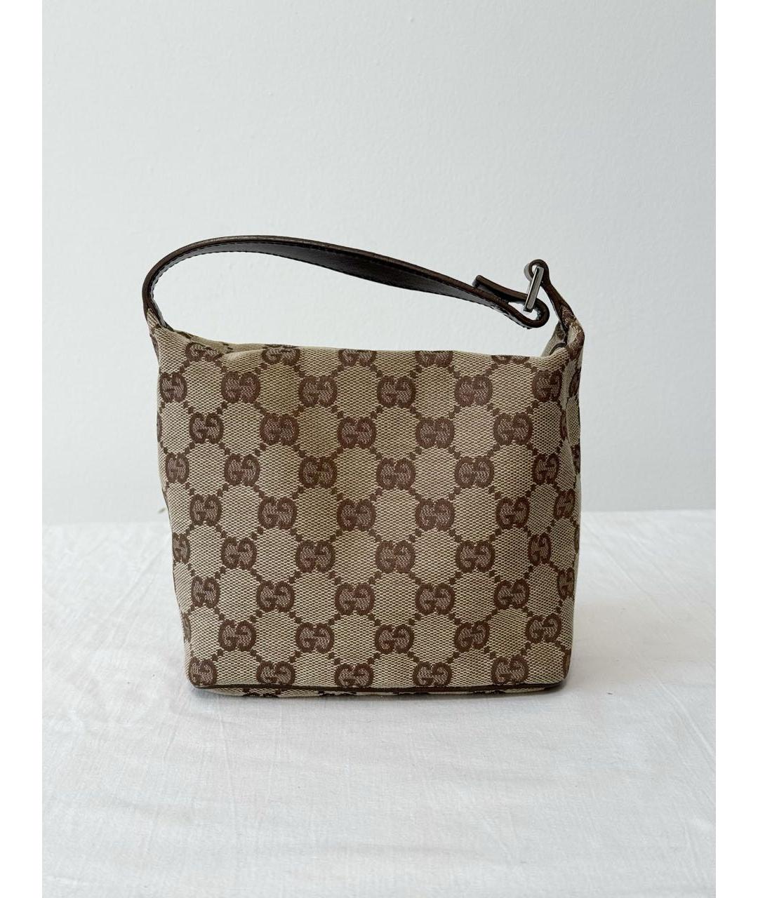 GUCCI Бежевая хлопковая сумка с короткими ручками, фото 7