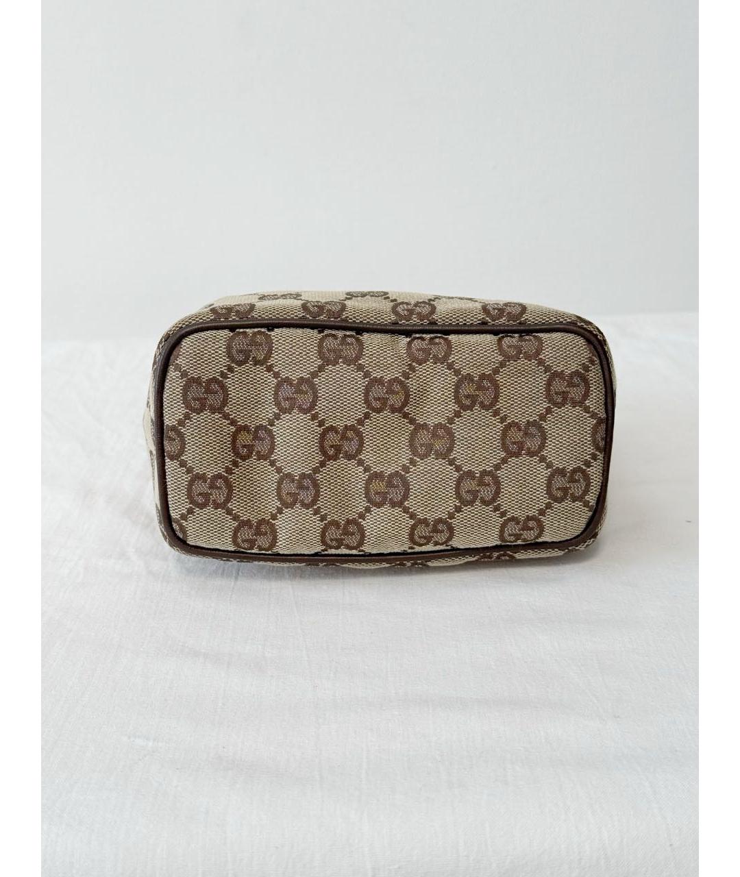 GUCCI Бежевая хлопковая сумка с короткими ручками, фото 4