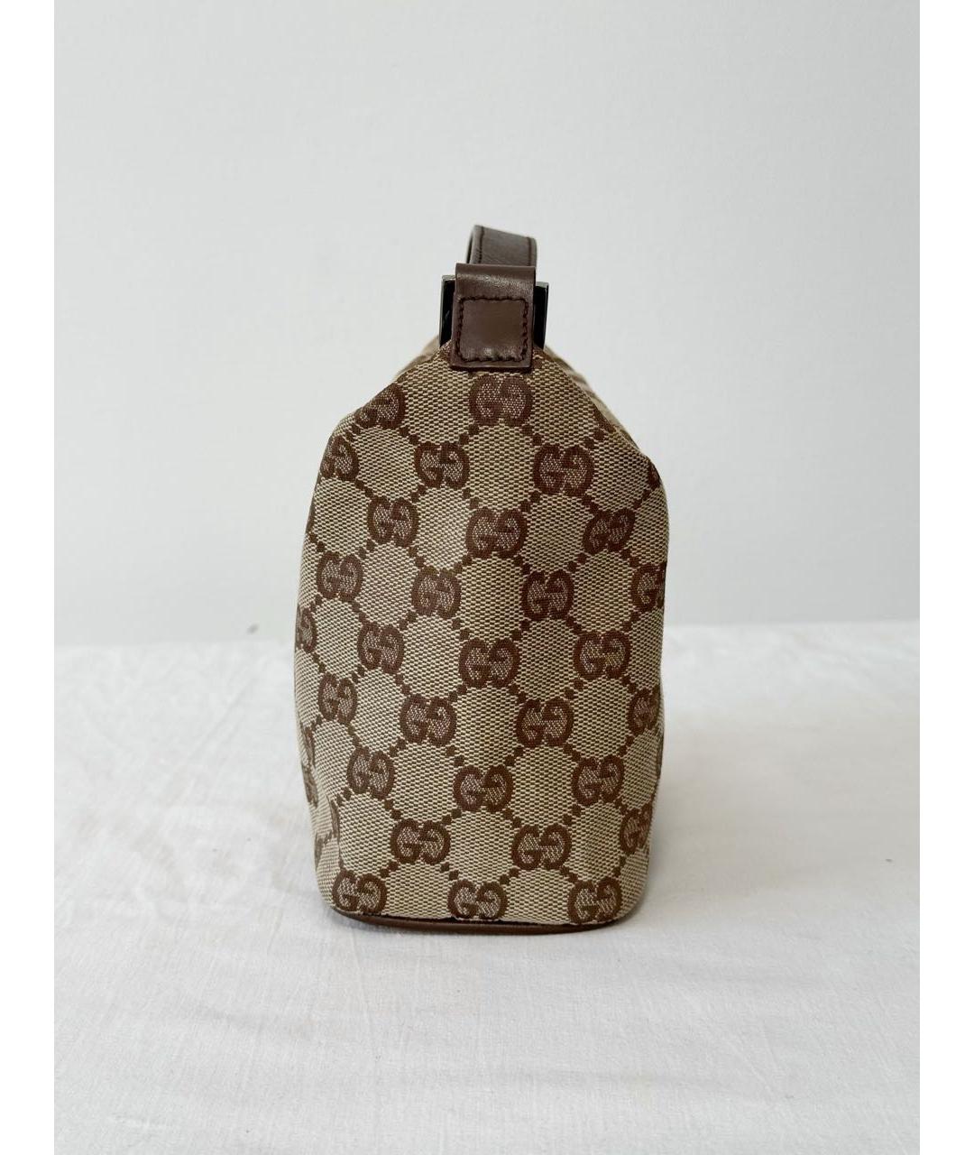 GUCCI Бежевая хлопковая сумка с короткими ручками, фото 3