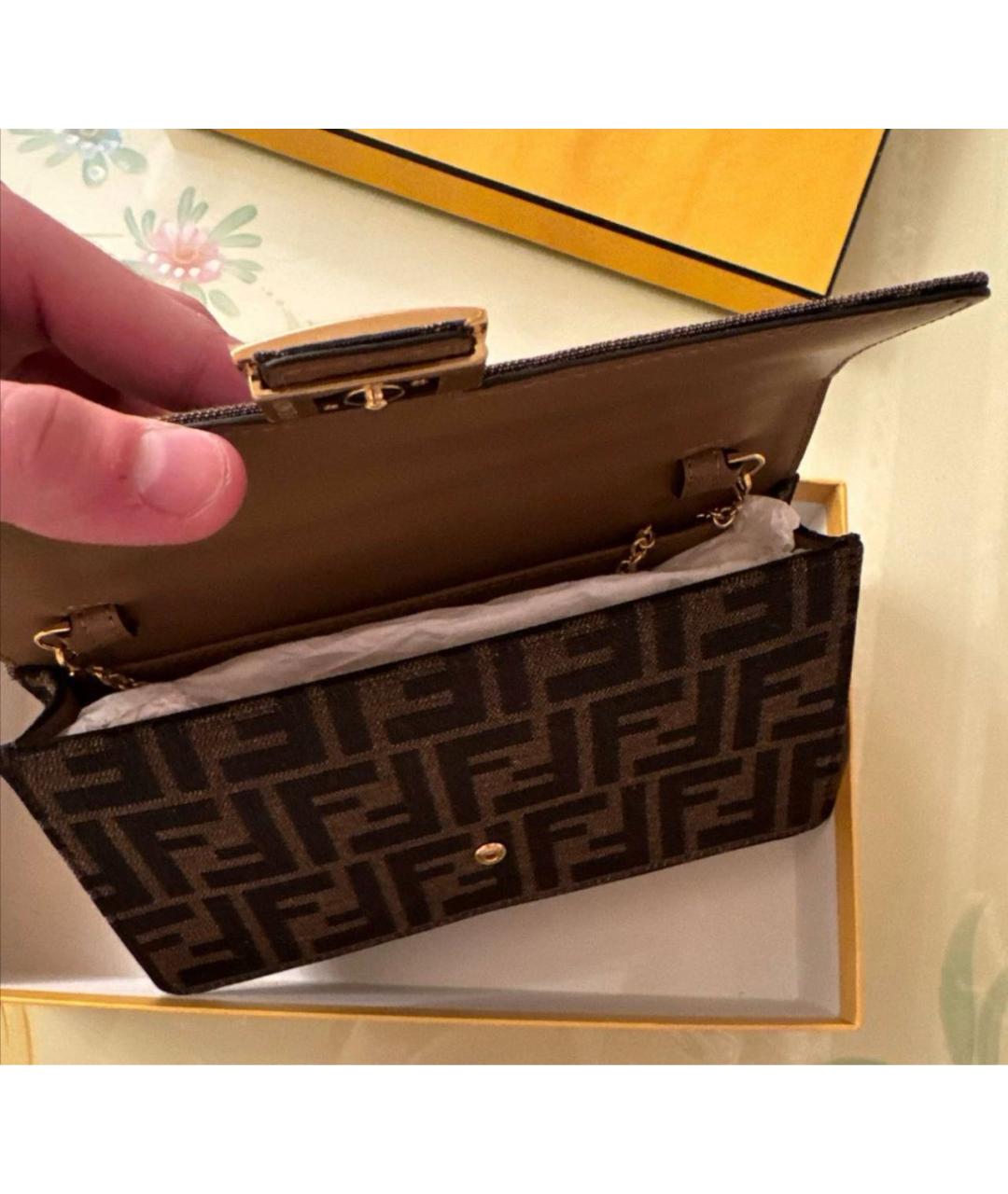 FENDI Коричневая сумка через плечо, фото 4