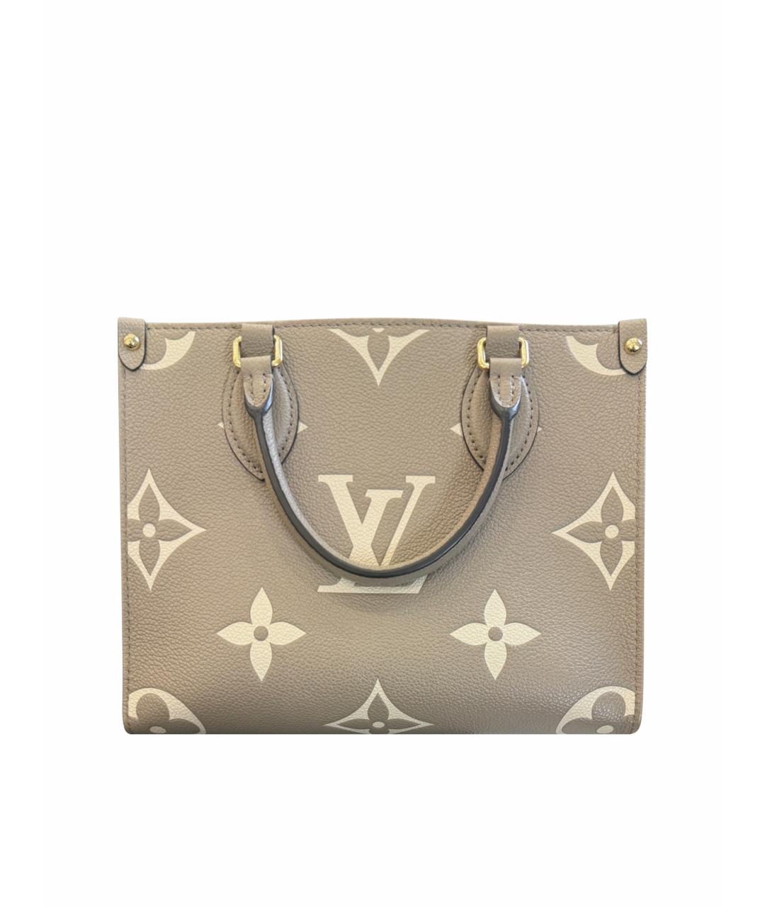 LOUIS VUITTON Бежевая кожаная сумка тоут, фото 1