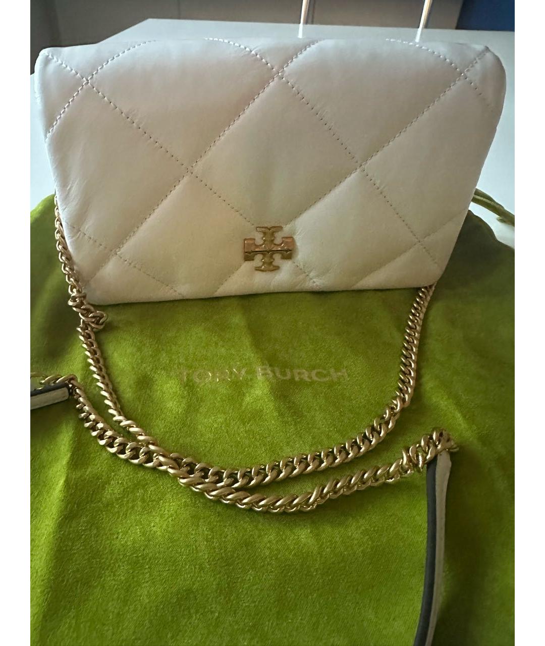TORY BURCH Белая кожаная сумка через плечо, фото 6