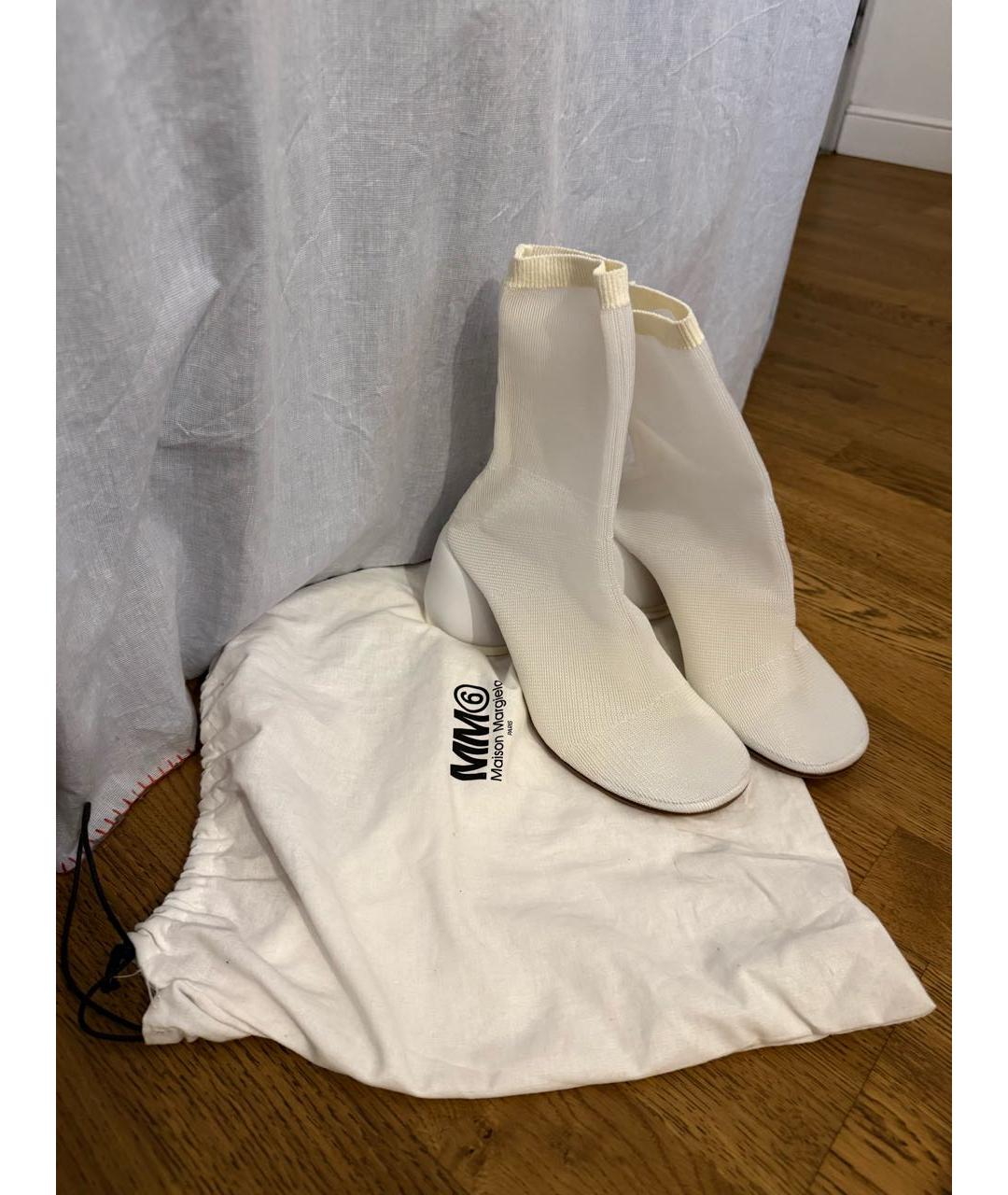 MM6 MAISON MARGIELA Белые текстильные ботильоны, фото 5