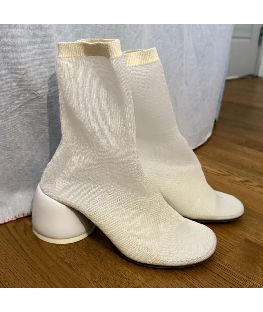 MM6 MAISON MARGIELA Белые текстильные ботильоны, фото 6