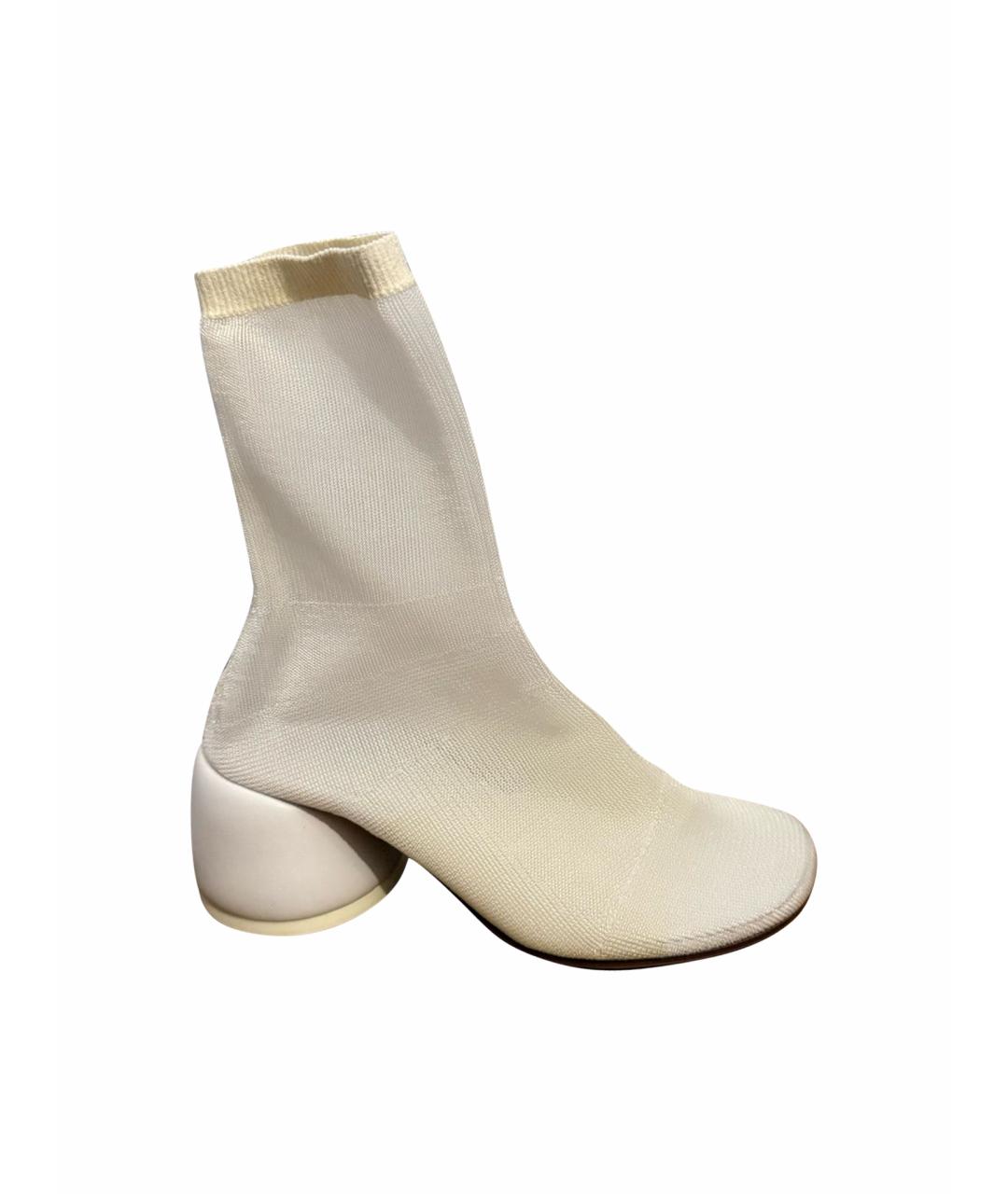 MM6 MAISON MARGIELA Белые текстильные ботильоны, фото 1