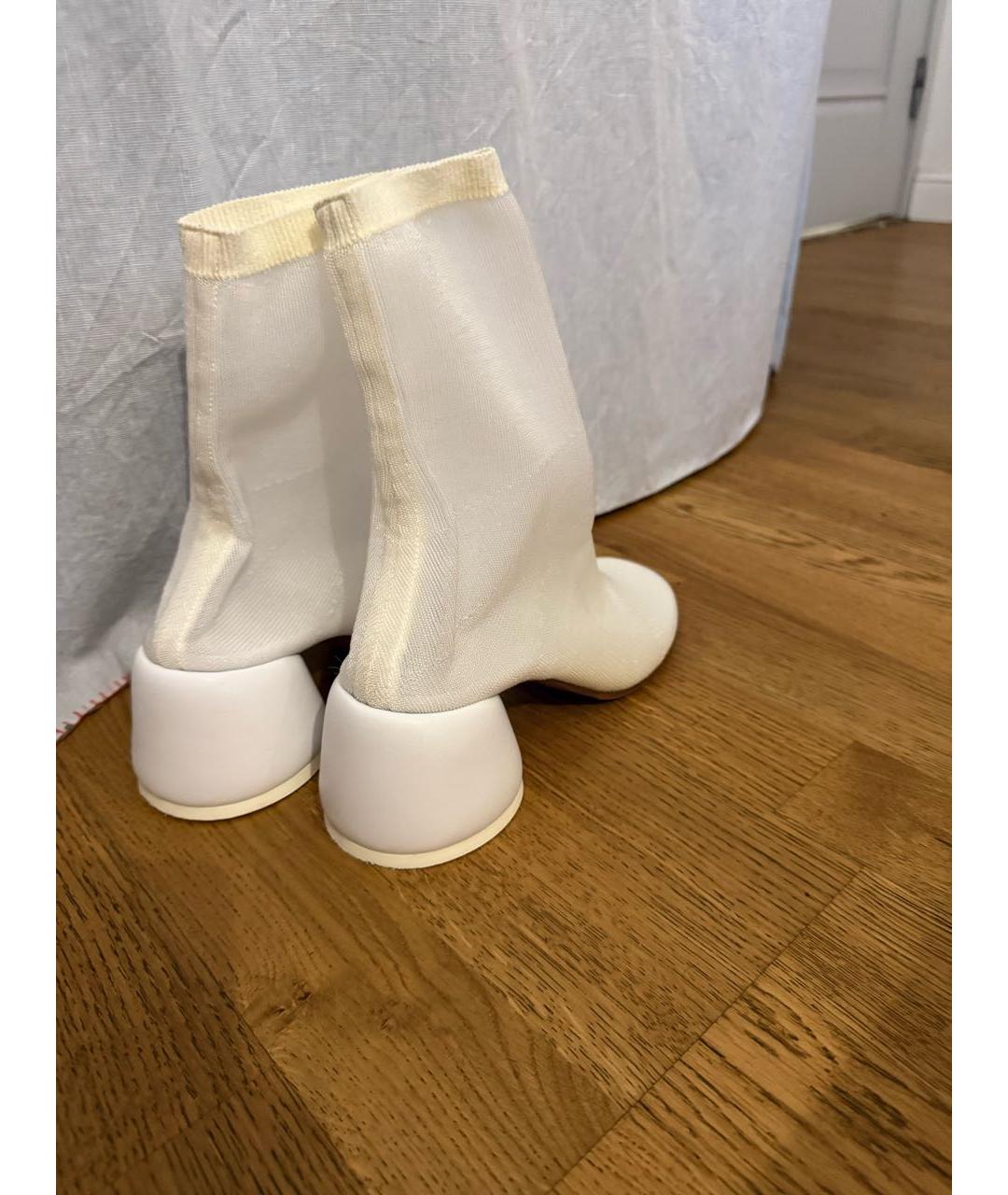 MM6 MAISON MARGIELA Белые текстильные ботильоны, фото 3