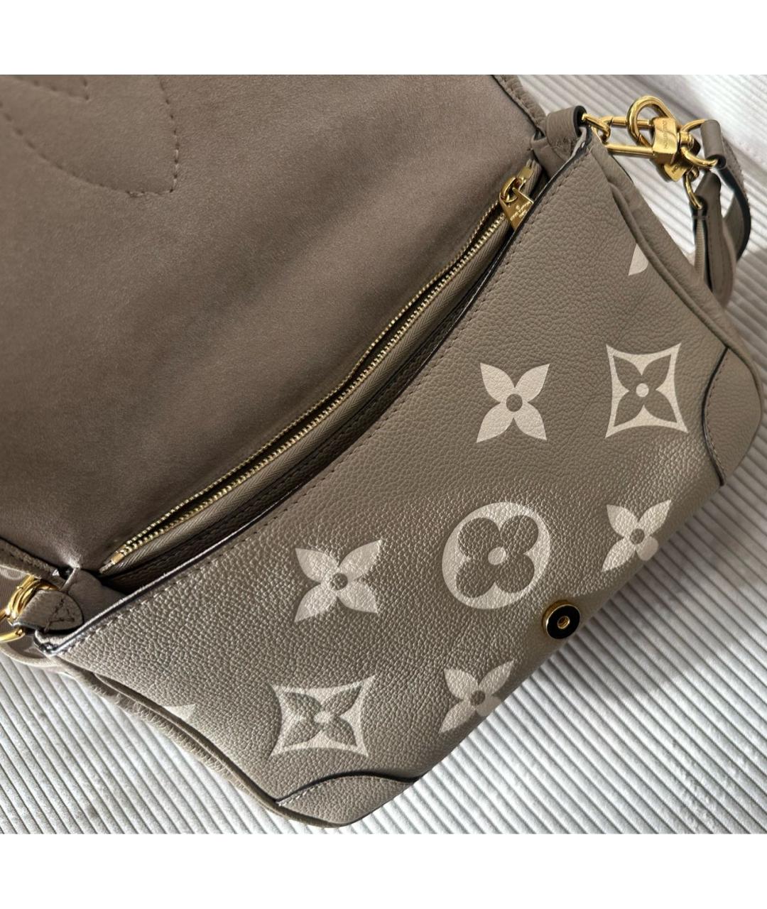 LOUIS VUITTON Бежевая кожаная сумка через плечо, фото 3