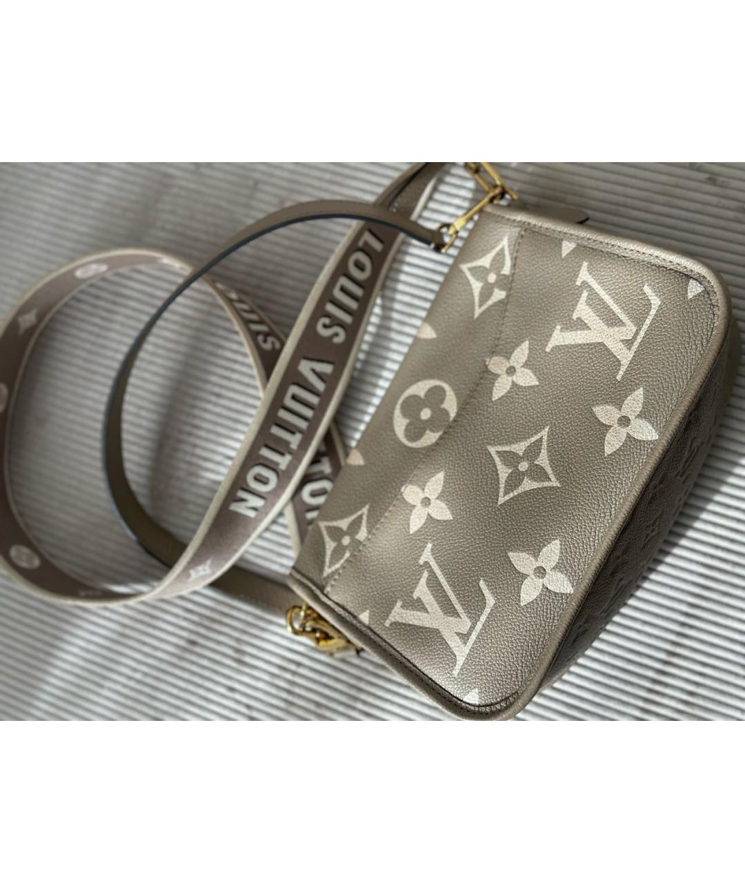 LOUIS VUITTON Бежевая кожаная сумка через плечо, фото 4