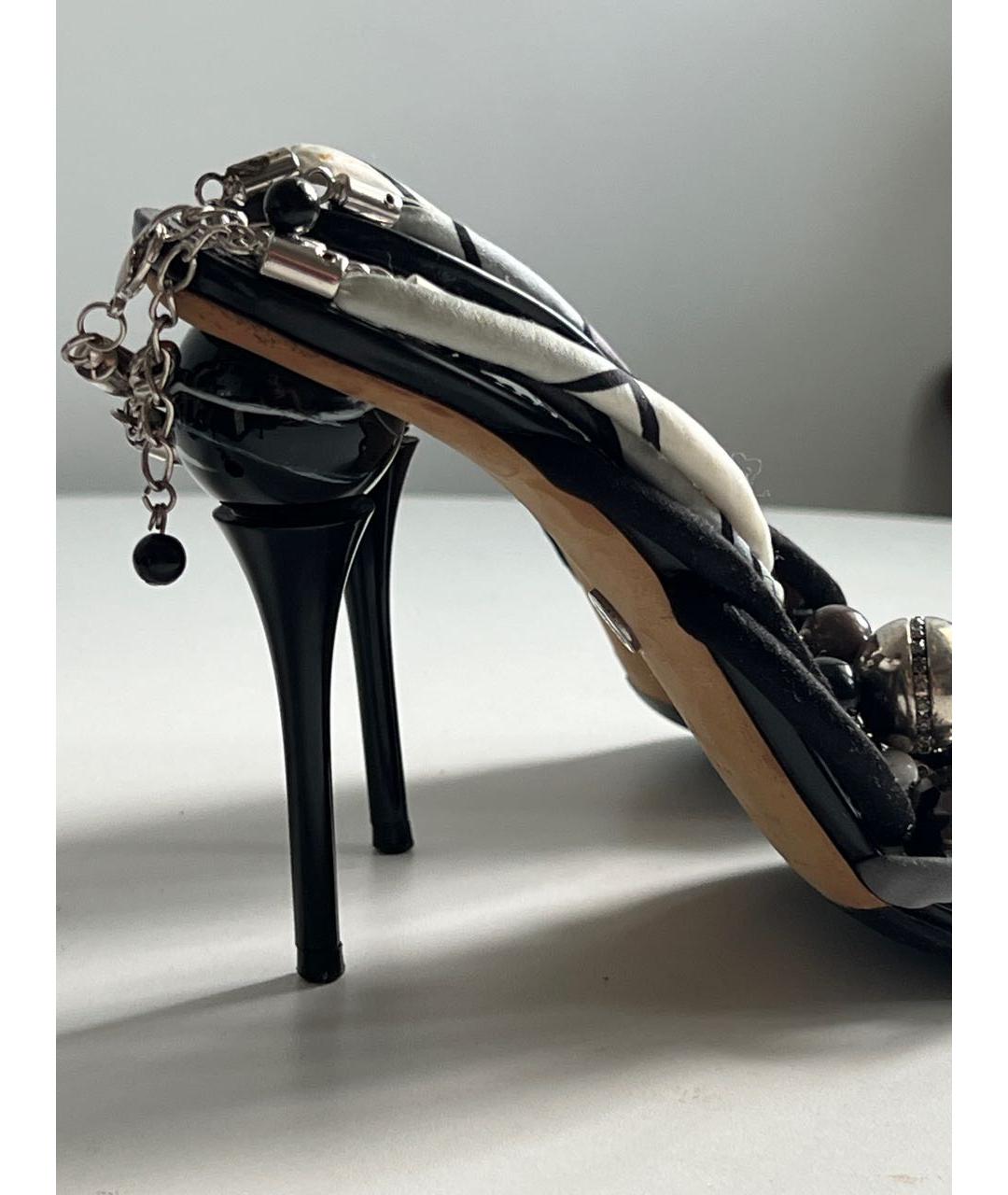 EMILIO PUCCI Черные текстильные босоножки, фото 4