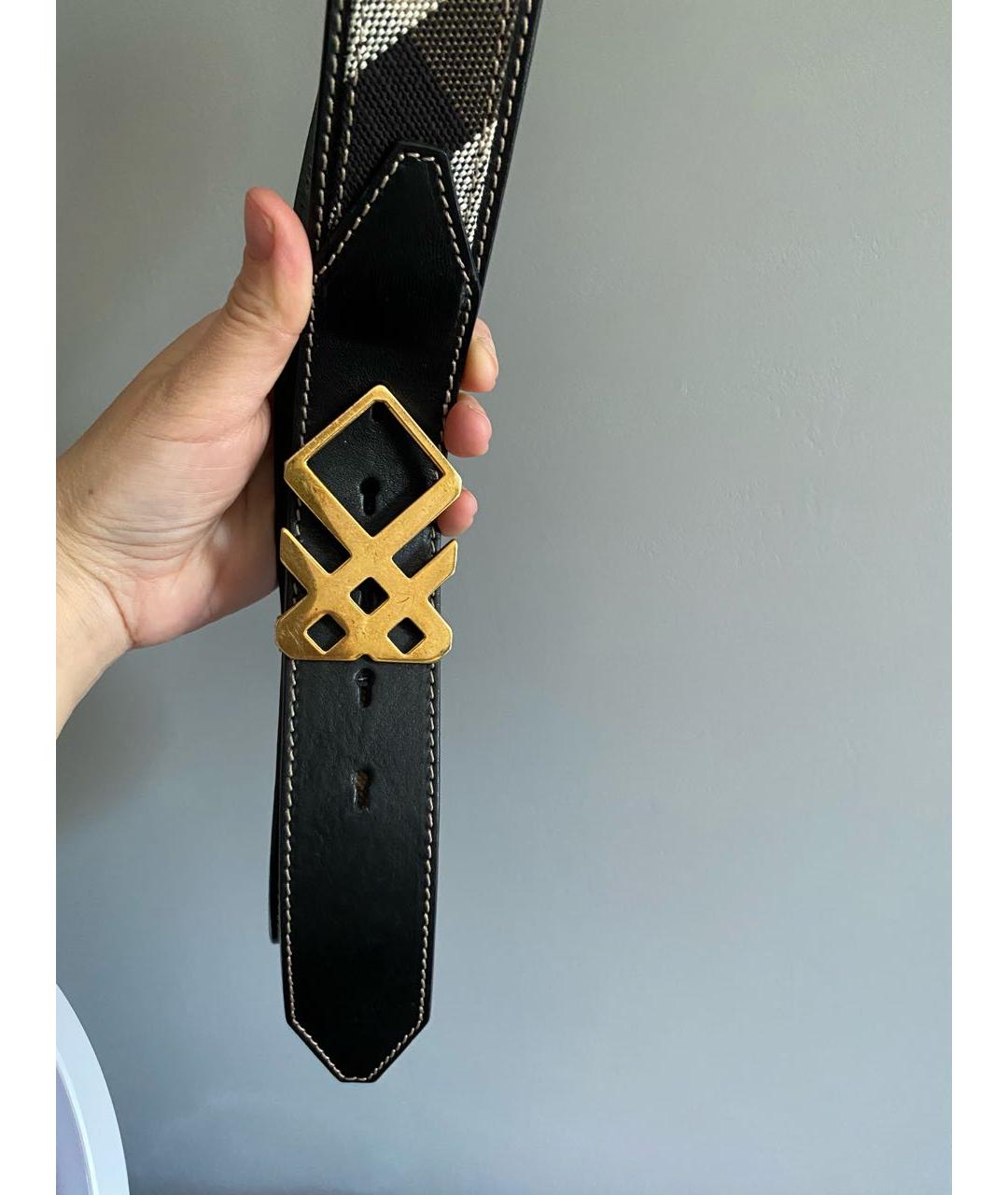 BURBERRY Черный кожаный ремень, фото 5