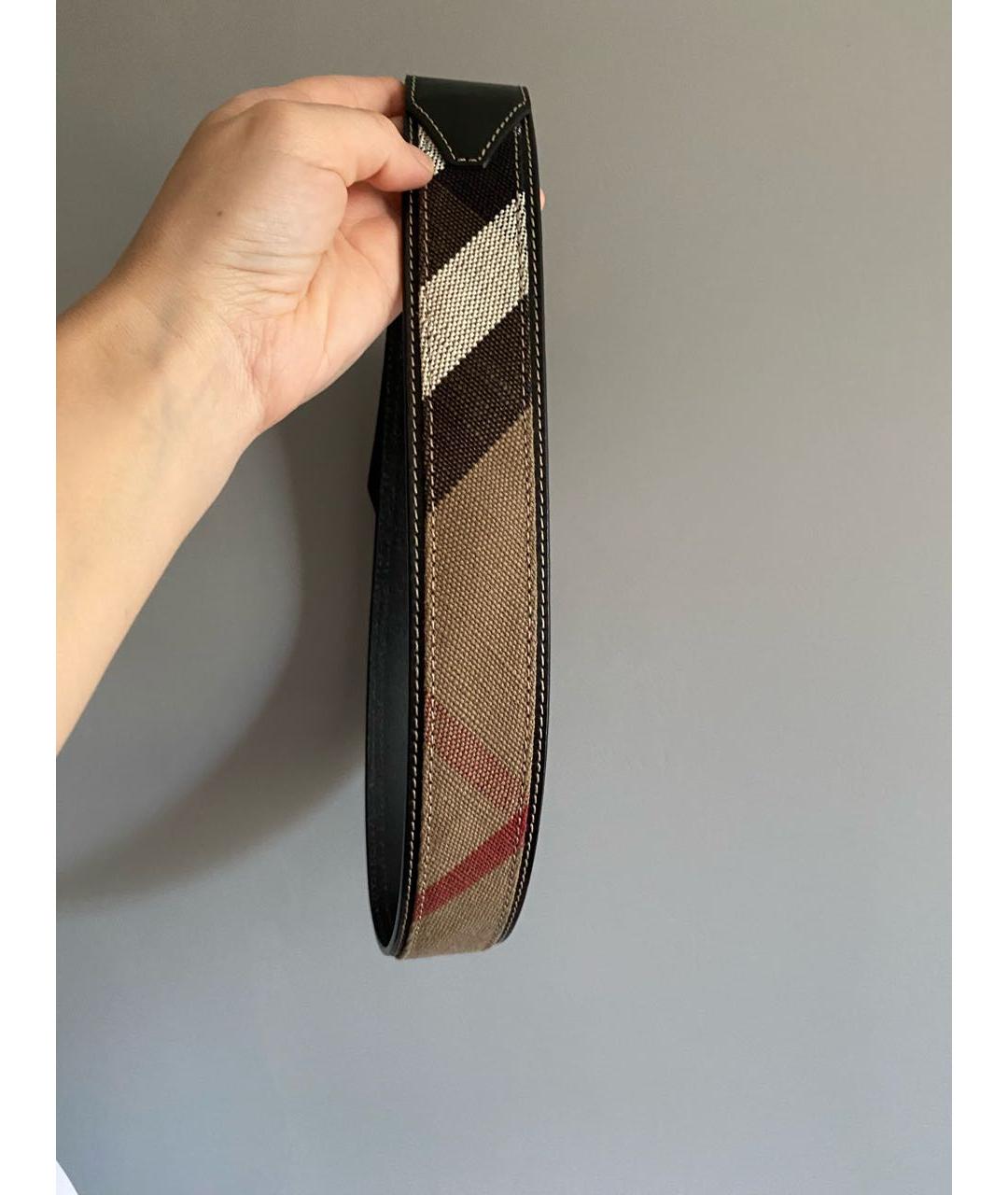 BURBERRY Черный кожаный ремень, фото 4