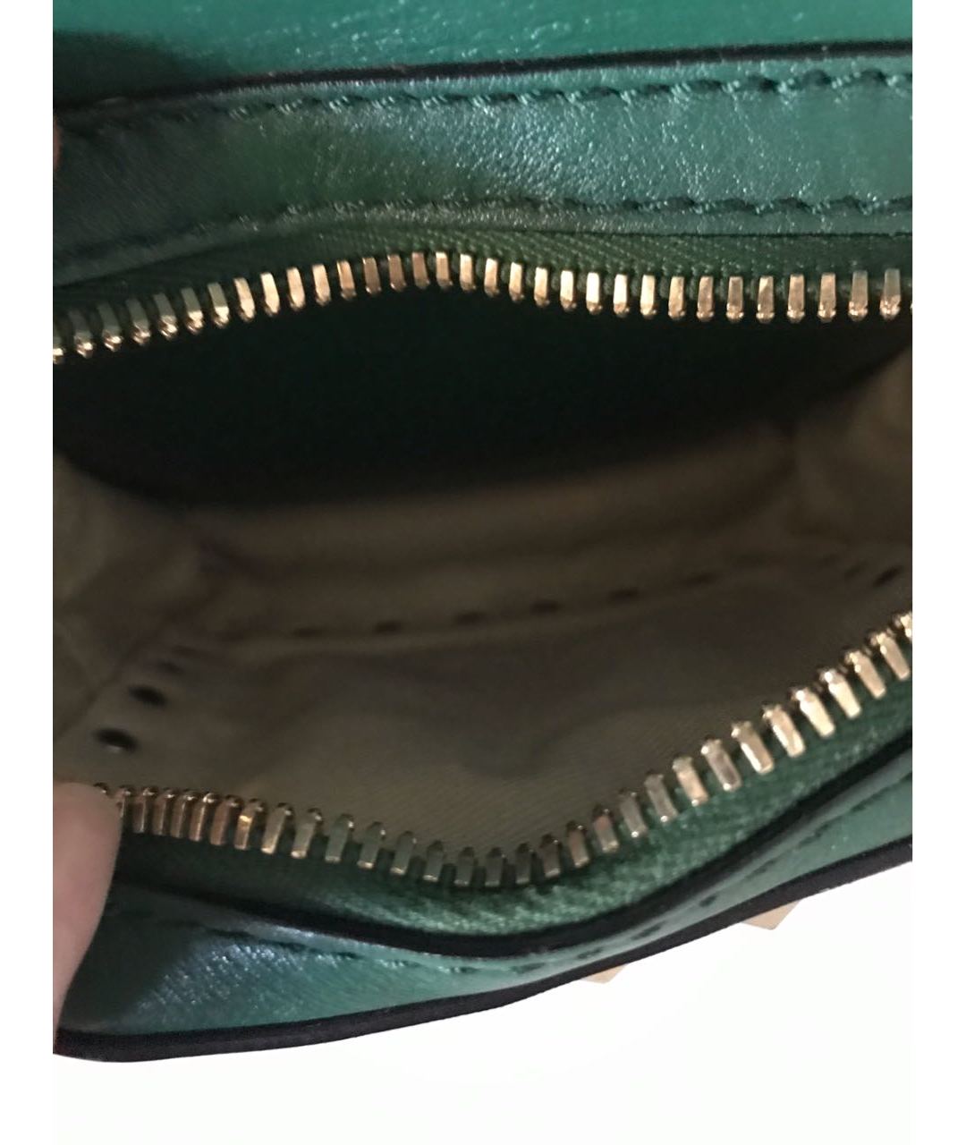 VALENTINO GARAVANI Зеленый кожаный рюкзак, фото 6