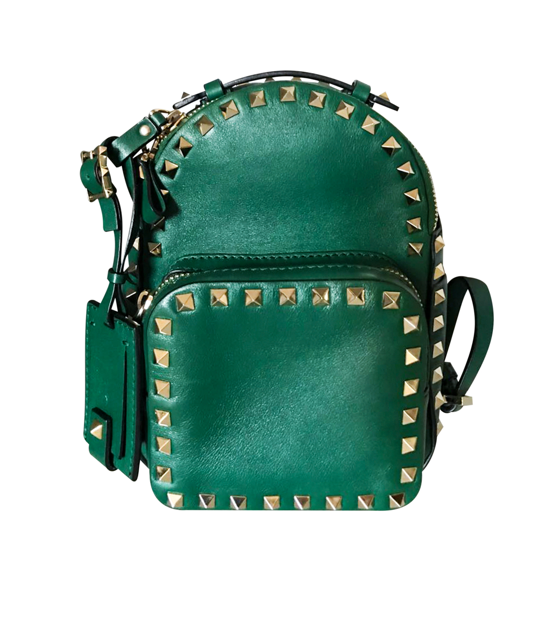 VALENTINO GARAVANI Зеленый кожаный рюкзак, фото 1