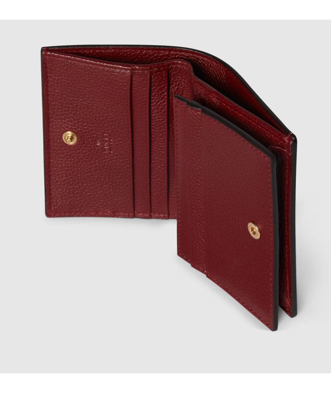 GUCCI Бордовый кожаный кошелек, фото 4
