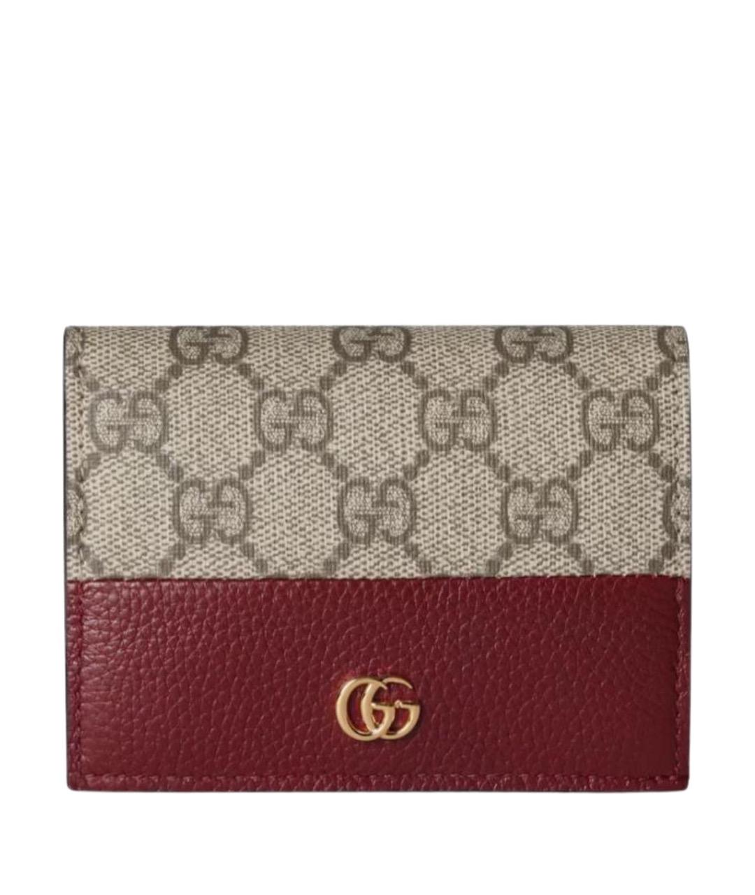 GUCCI Бордовый кожаный кошелек, фото 1