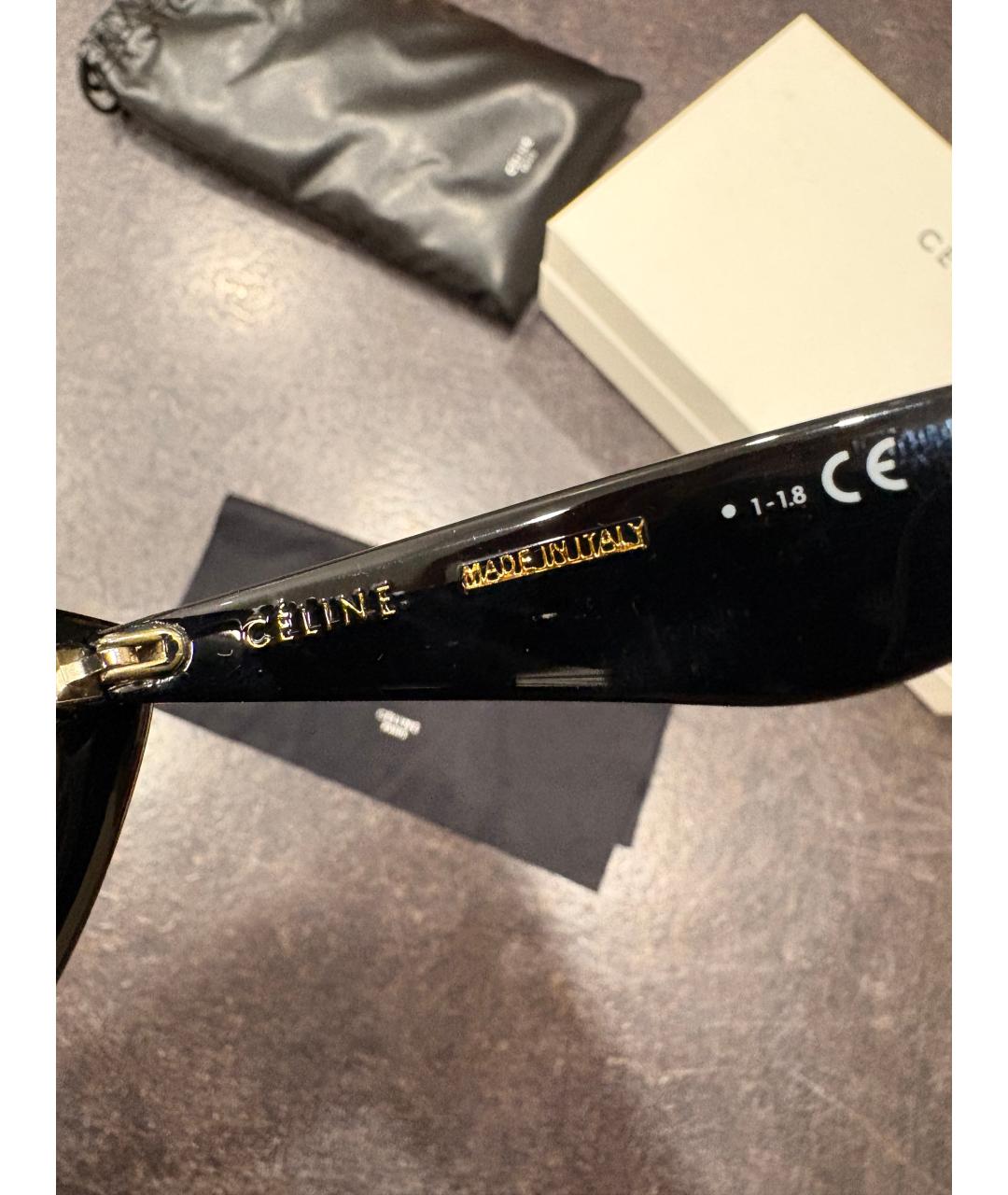 CELINE Черные пластиковые солнцезащитные очки, фото 8