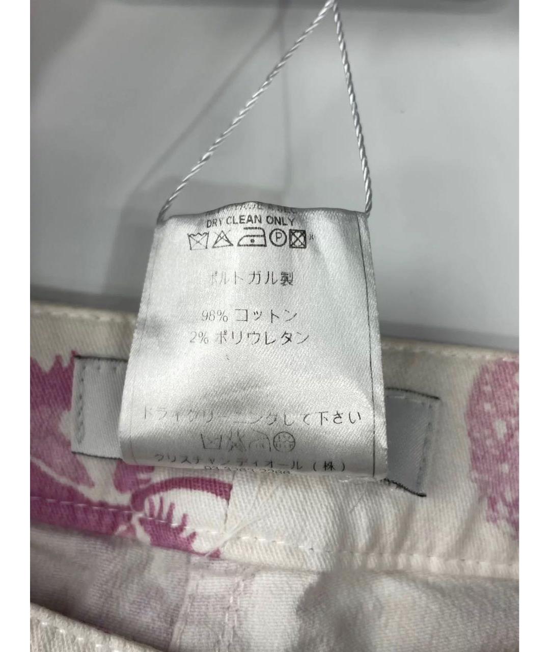 CHRISTIAN DIOR Розовые хлопковые прямые джинсы, фото 6