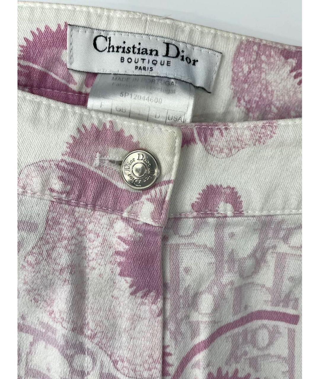 CHRISTIAN DIOR Розовые хлопковые прямые джинсы, фото 7