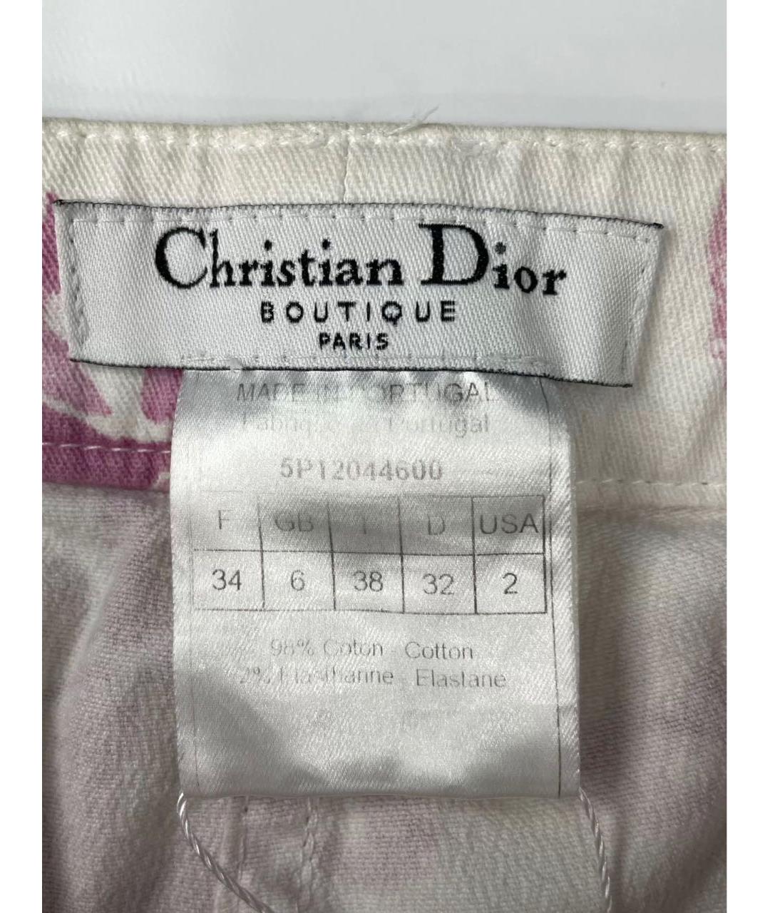 CHRISTIAN DIOR Розовые хлопковые прямые джинсы, фото 5