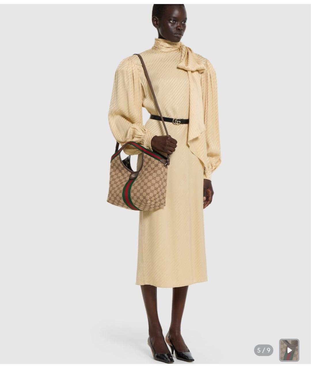 GUCCI Коричневая сумка с короткими ручками, фото 4