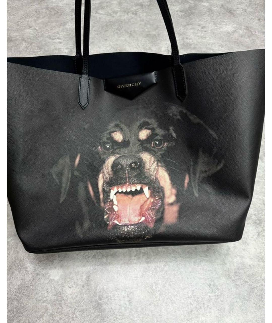 GIVENCHY Черная кожаная сумка тоут, фото 2