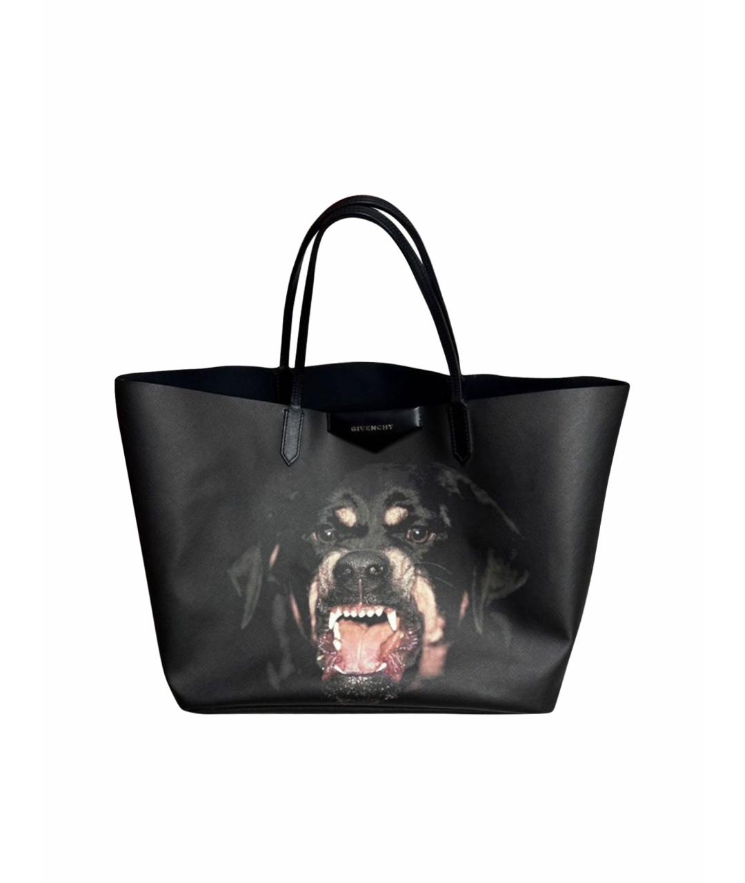 GIVENCHY Черная кожаная сумка тоут, фото 1