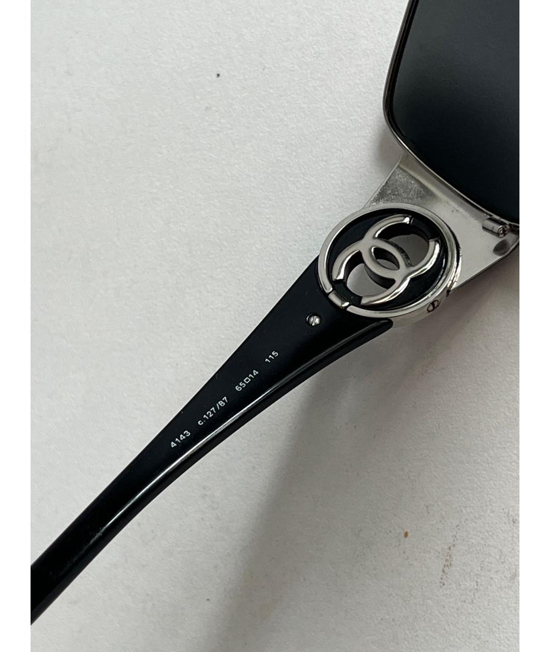CHANEL Черные пластиковые солнцезащитные очки, фото 4