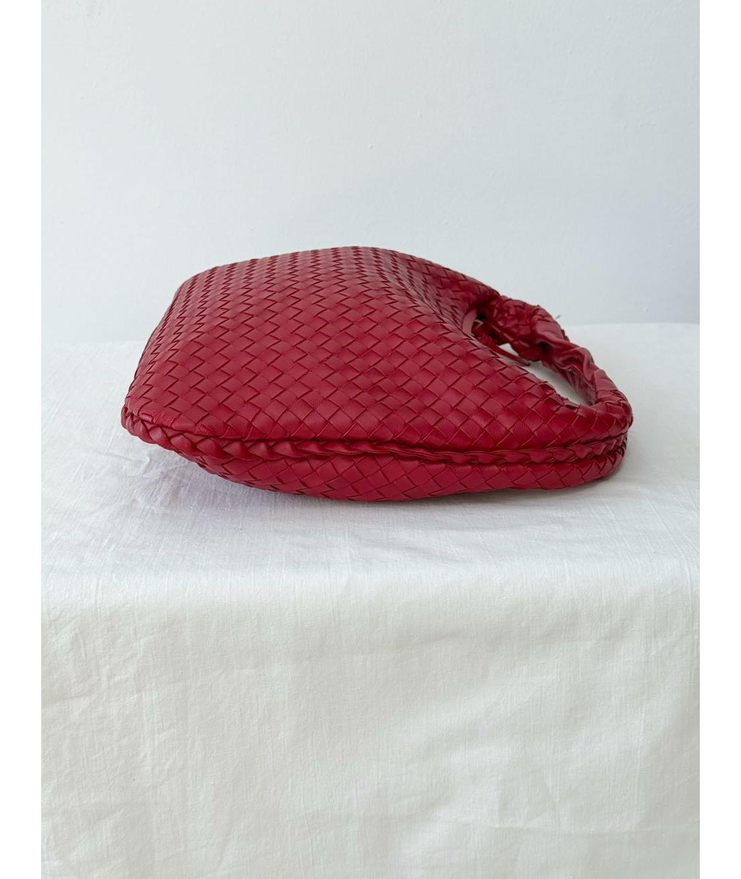 BOTTEGA VENETA Красная кожаная сумка через плечо, фото 4