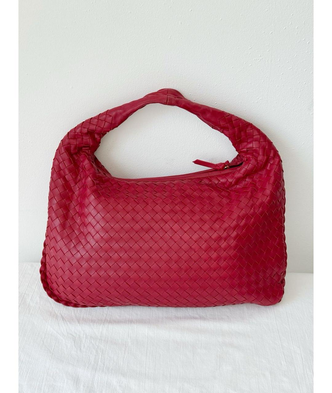 BOTTEGA VENETA Красная кожаная сумка через плечо, фото 7