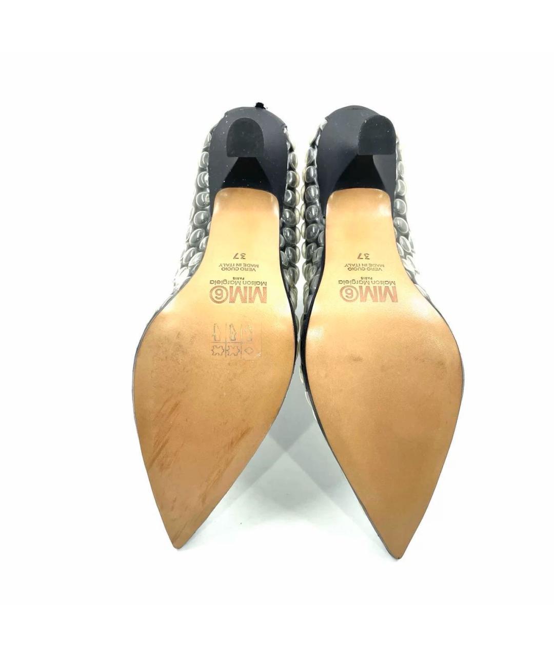MM6 MAISON MARGIELA Черные кожаные ботильоны, фото 6