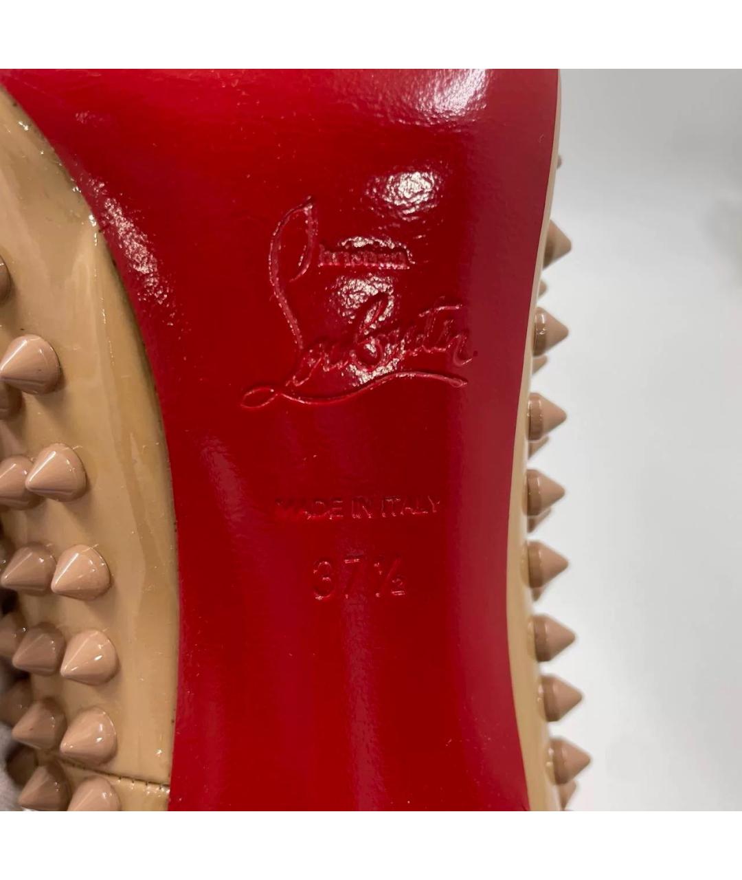 CHRISTIAN LOUBOUTIN Бежевые кожаные туфли, фото 6