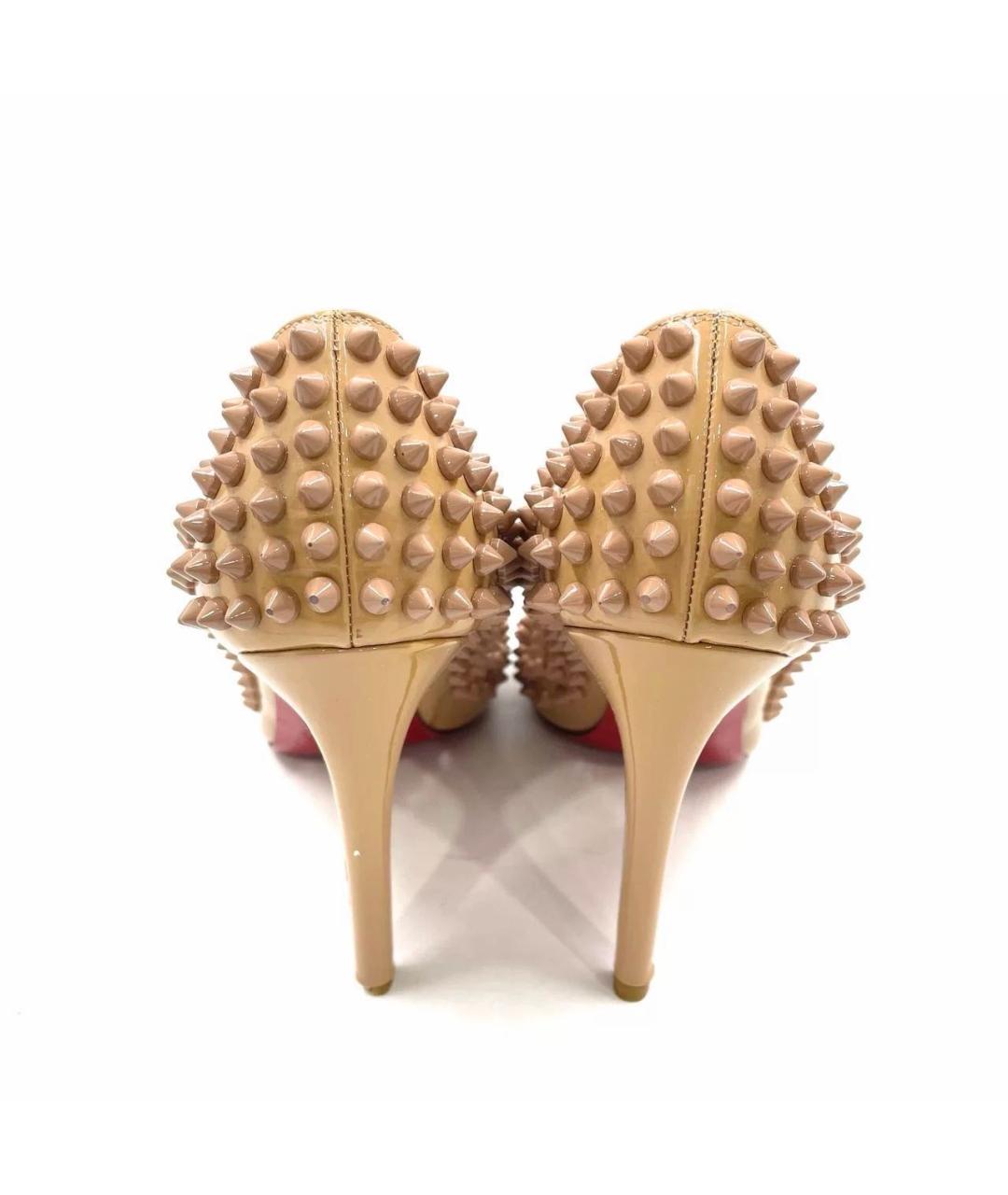CHRISTIAN LOUBOUTIN Бежевые кожаные туфли, фото 3