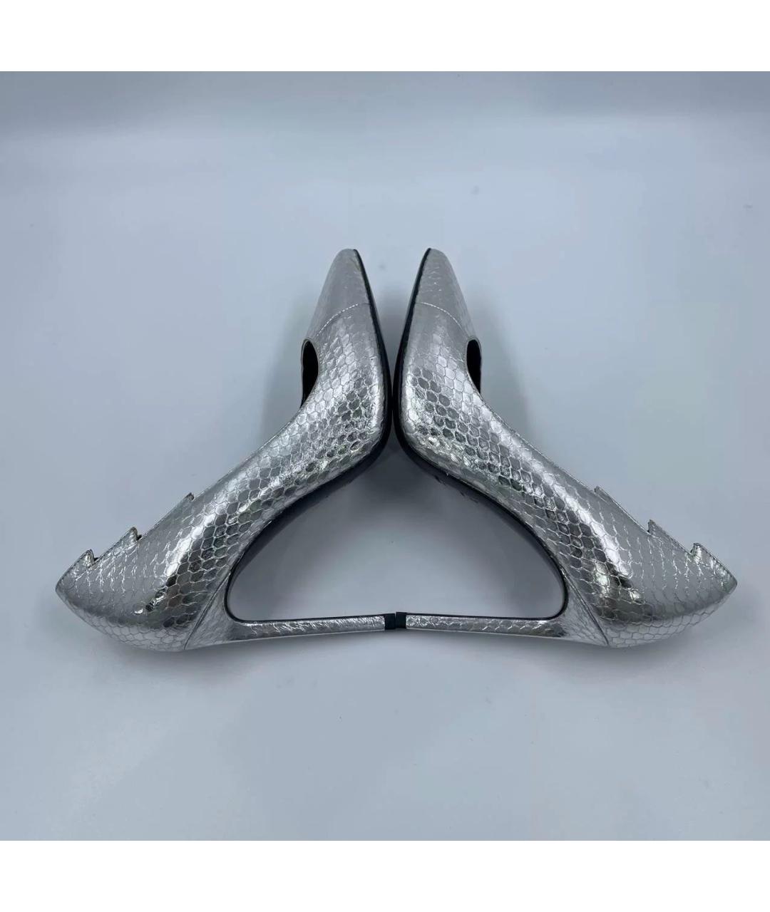 SAINT LAURENT Серебряные кожаные туфли, фото 7