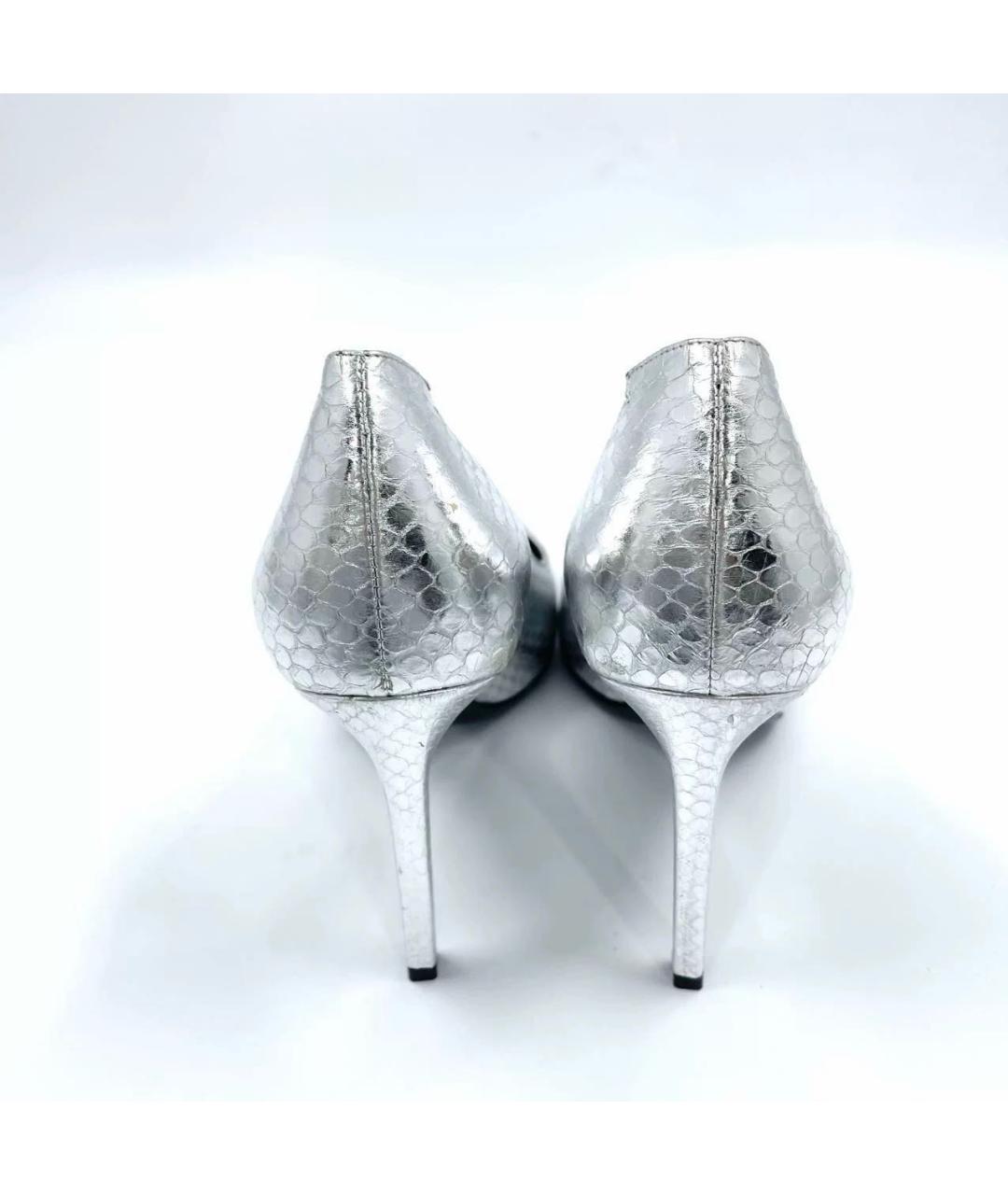 SAINT LAURENT Серебряные кожаные туфли, фото 4